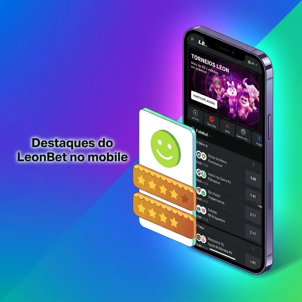 Interface do LeonBet no celular com apostas, cassino, pagamentos Pix e cripto, bônus e suporte 24h em poucos toques