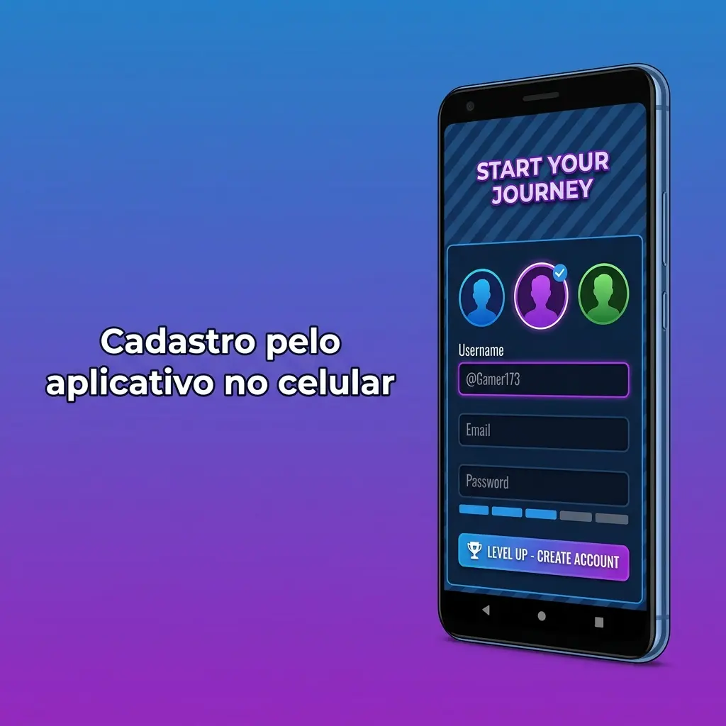 Tela de cadastro no aplicativo no celular, com opções por celular, e-mail, rede social ou 1 clique e confirmação por código