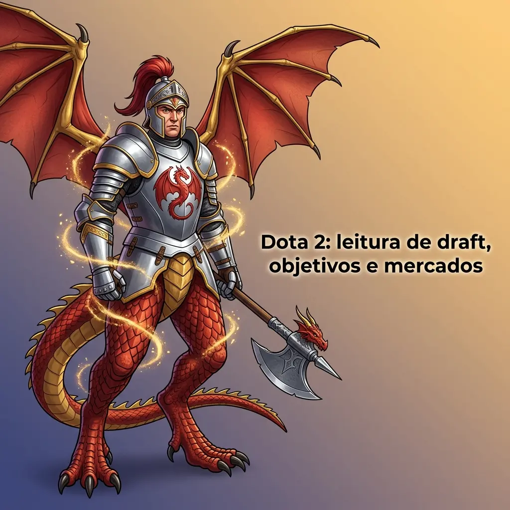 Draft de Dota 2 com heróis, destacando objetivos como Roshan e torres e mercados de apostas eSports ao vivo
