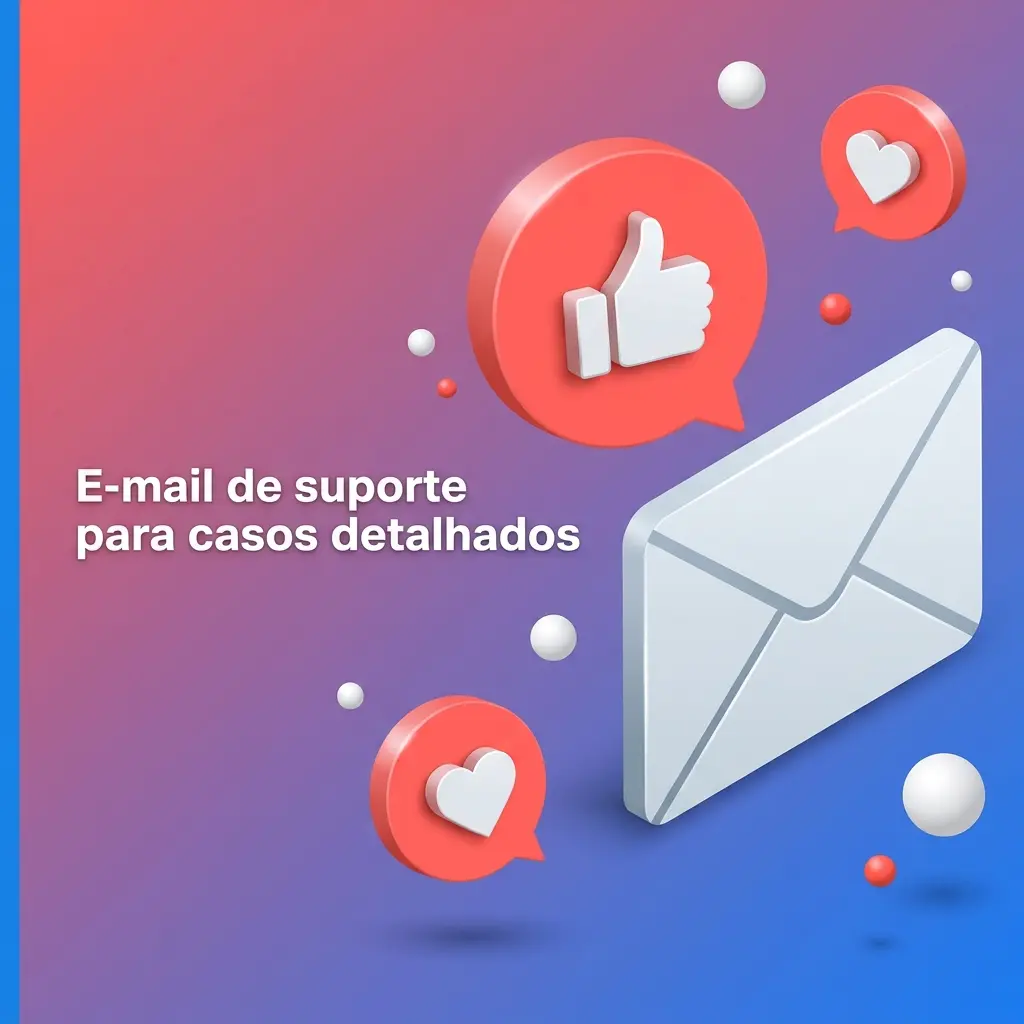 Ícone de e-mail de suporte com anexos e detalhes do caso para KYC, saques e contestação de transações