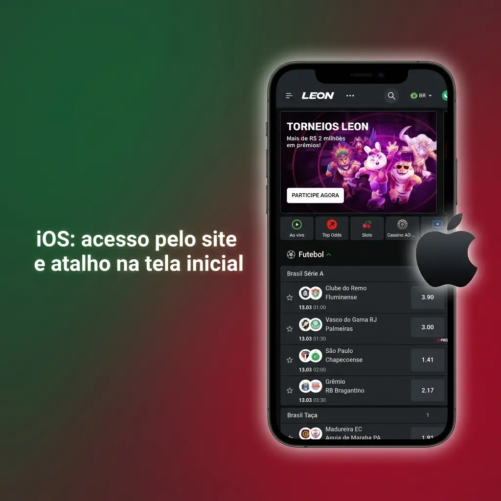 iPhone com Safari mostrando site e opção Adicionar à Tela de Início para criar atalho e acessar como app