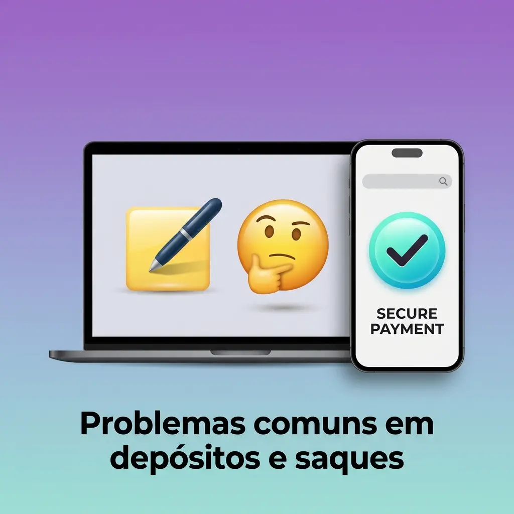 Lista de problemas comuns em depósitos e saques: Pix não creditado, saque em análise, cripto na rede errada, limites e dados inválidos