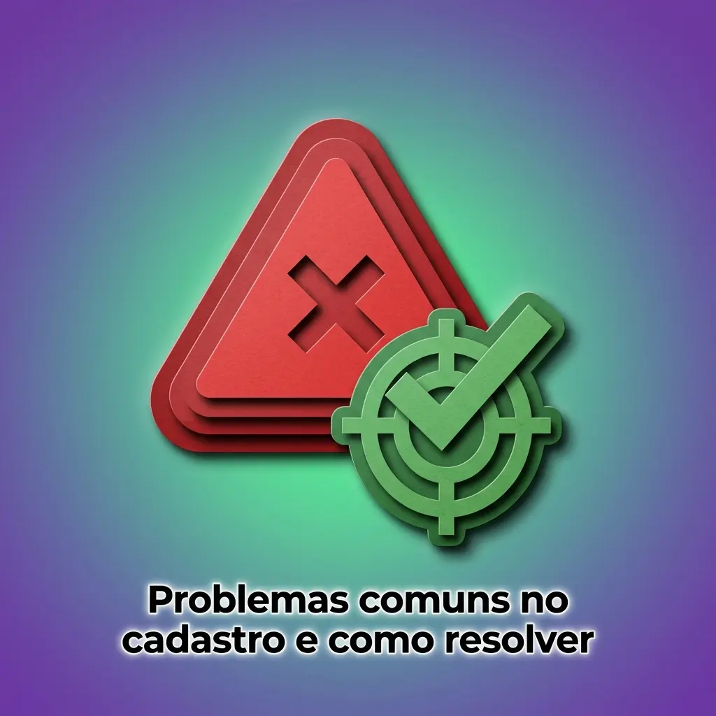 Tabela de problemas no cadastro e soluções: SMS, e-mail, CPF, conta em análise, verificação e criação de senha