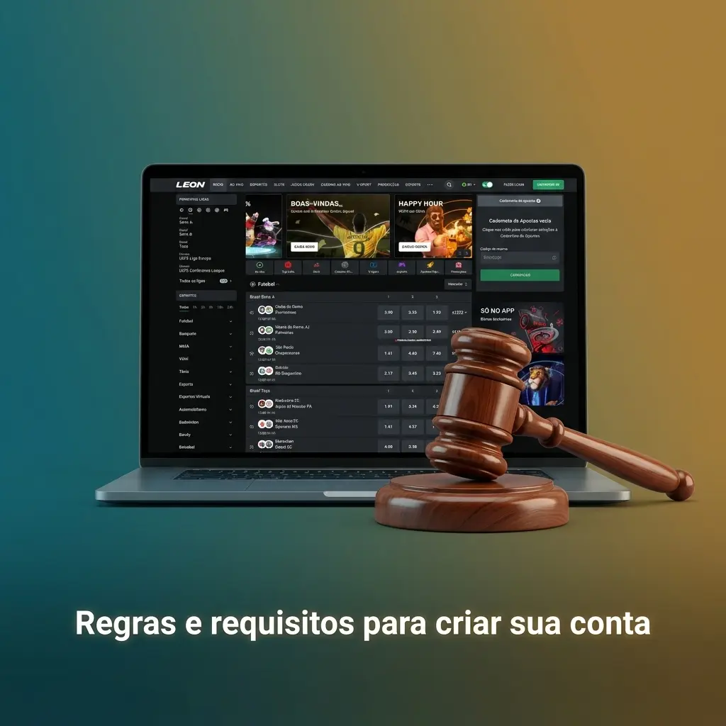 Lista de regras para criar conta: idade mínima 18, dados reais com CPF, verificação, uma conta por usuário, pagamento no nome