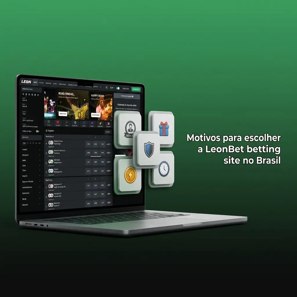 Interface da LeonBet no Brasil com apostas esportivas e cassino, Pix via AstroPay, app móvel e controle de limites