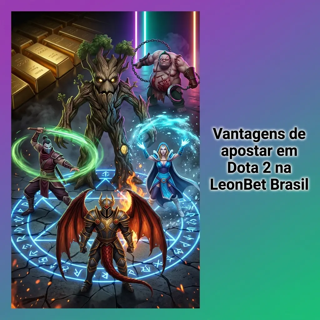 Interface da LeonBet Brasil destacando bônus, pagamentos populares, suporte 24h e odds para apostas em Dota 2